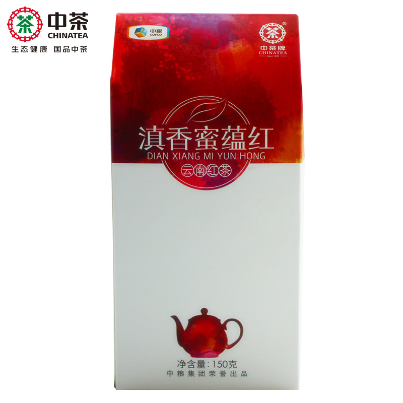 中茶红茶 早茶滇香蜜蕴红 云南大叶种滇红茶 盒装150g 中粮出品