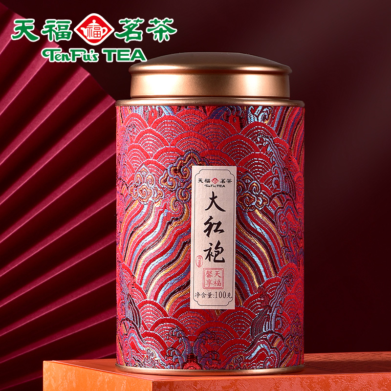 天福茗茶 馨享大红袍乌龙茶 武夷原产岩茶 礼盒装茶叶100g